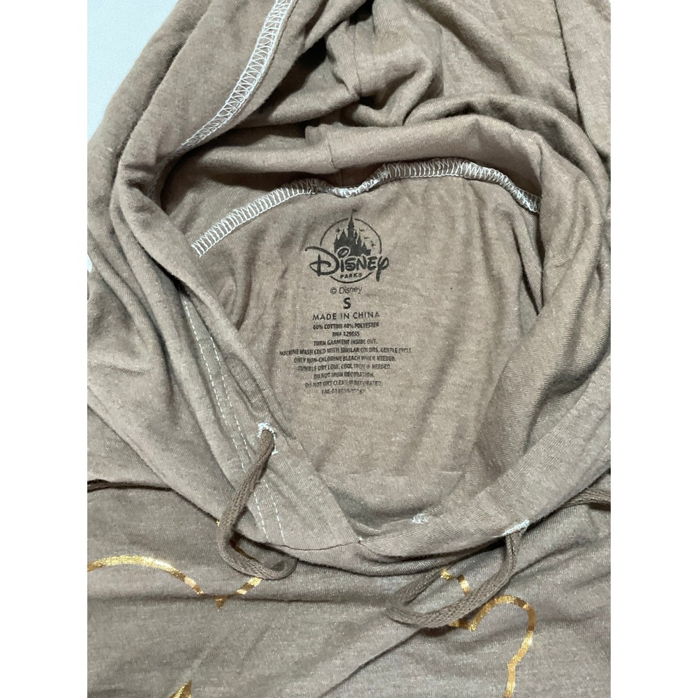 Disney Parks Mickey Mouse Walt Disney World Ombre Hooded Shirt Tan Grey Small - Picture 4 of 5
